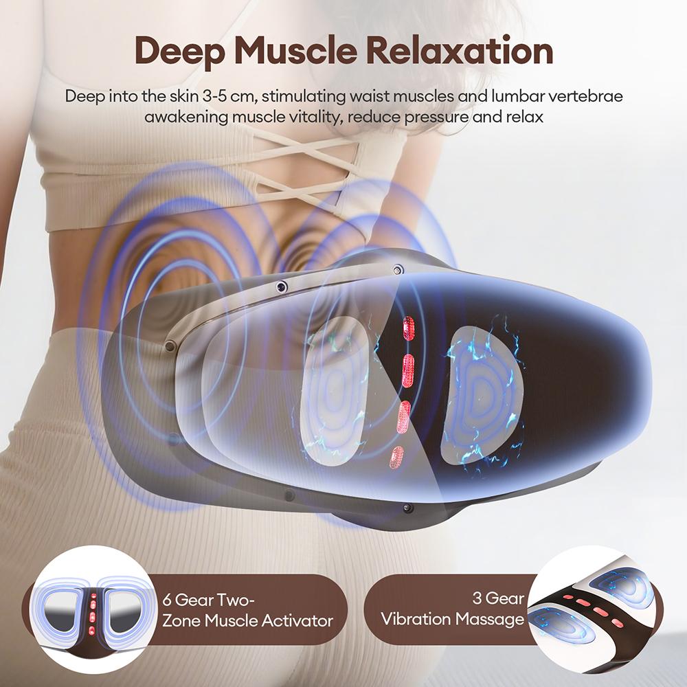 Electric Lumbar Traction Massager Back Massage Device Vibration Waist Spine Support Back Massage Machine Waist Masajeador