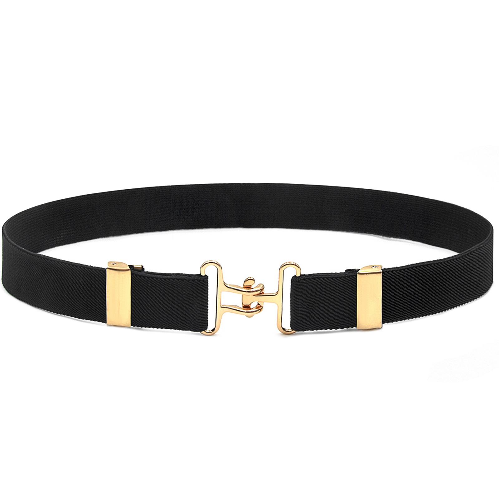 

Elastic Stretch Belt For Kids With Secure Metal Hook Buckle Adjustable Waistband For Children Equestrian And Daily Use чёрный