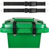 Wheelie Bin Locks - Metal Double Claw Trash Can Lock | 2pcs Adjustable Elastic Lid Straps | Garbage Can Lid Lock with Fixed Hooks