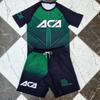Completo Sportivo da Allenamento da Combattimento per Boxe e MMA da Uomo con Maglia a Maniche Corte Rash Guard Stampata in 3D e Pantaloncini da Combattimento