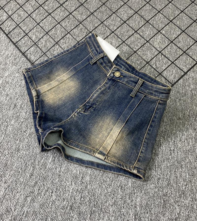 

2025 Summer Retro High-Waist A-Line Denim Shorts for Women XL