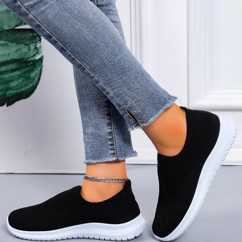 Flat Shoes Women's Hollow Breathable Mesh Casual Shoes Slip-on Walking Shoes Sneakers Summer Fashion Women's Sneakers 2024
