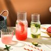 Glas-Wasserflasche mit Glasbecher-Set Trinkgeschirr Nachttisch-Karaffe mit Tumbler-Gläsern Trinkkrug für Milch Getränk Tee