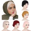 Solid Color Inner Cap Cotton Under Hijab Bonnet Comfortable Fit Turbante  for Women
