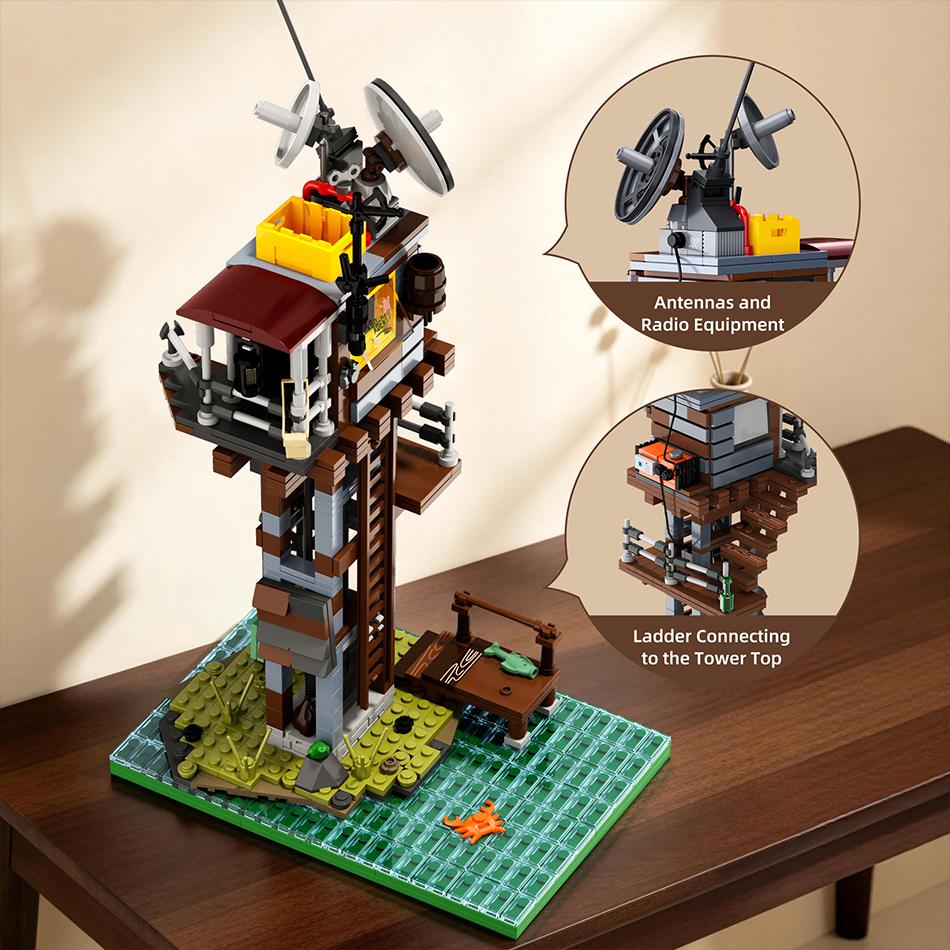 739 PCS City Apocalyptic Outpost Building Blocks Creative Doomsday Survival Outpost Architecture Assembly Bricks Toys Kids Gifts
