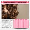 2025 Trend 12Pcs Dark Pink Hair Styling Soft Foam Sponge Rollers Curlers Hairdressing Tool