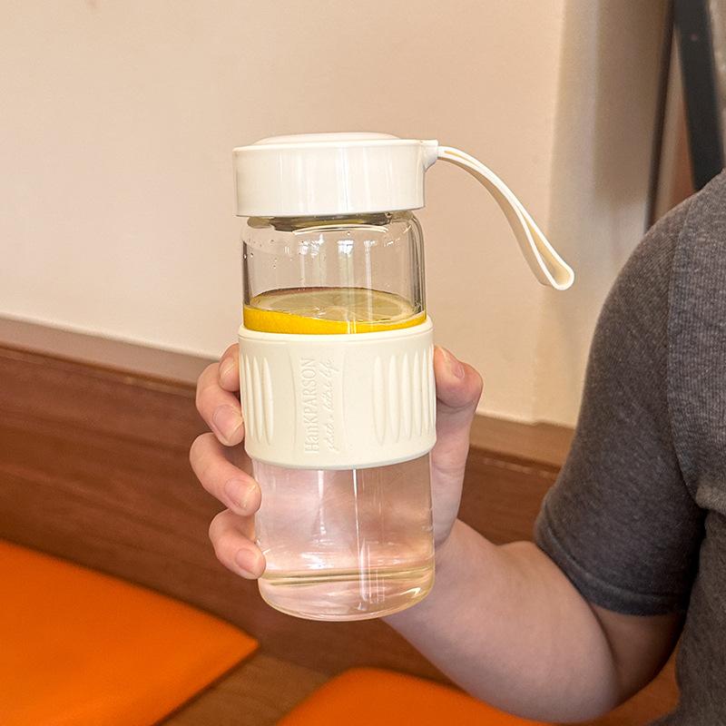 Glass Water Cup Summer Good-looking Men's and Women's Office Simple and Portable Student Tea Infuser Anti-Scald with Tea Cup