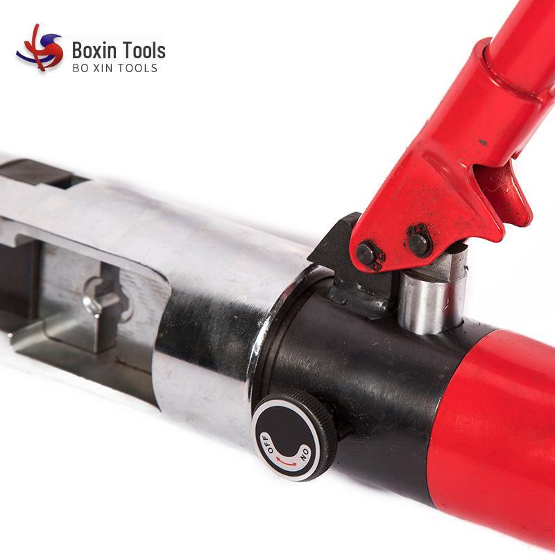Manual Hydraulic Crimping Tool for Cable and Lug Terminals, Compatible with Copper and Aluminum.