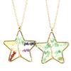 Color Retaining Gold Handmade Silk Natural Crystal Gravel Pentagram Star Tree Of Life Necklace N120