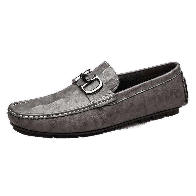 Men's Genuine Leather Loafers: British Style Slip-On Driving Moccasins with Soft Sole