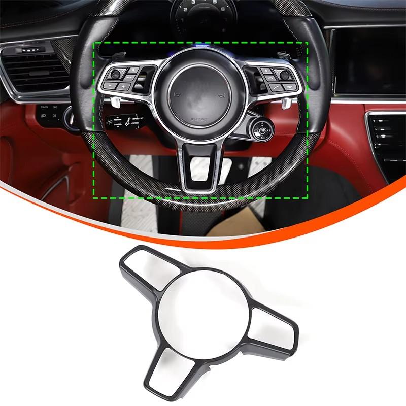 ABS Carbon fiber For Porsche Macan Cayenne Panamera 718 911 918 Interior Steering Wheel Cover Trim Interior Accessories