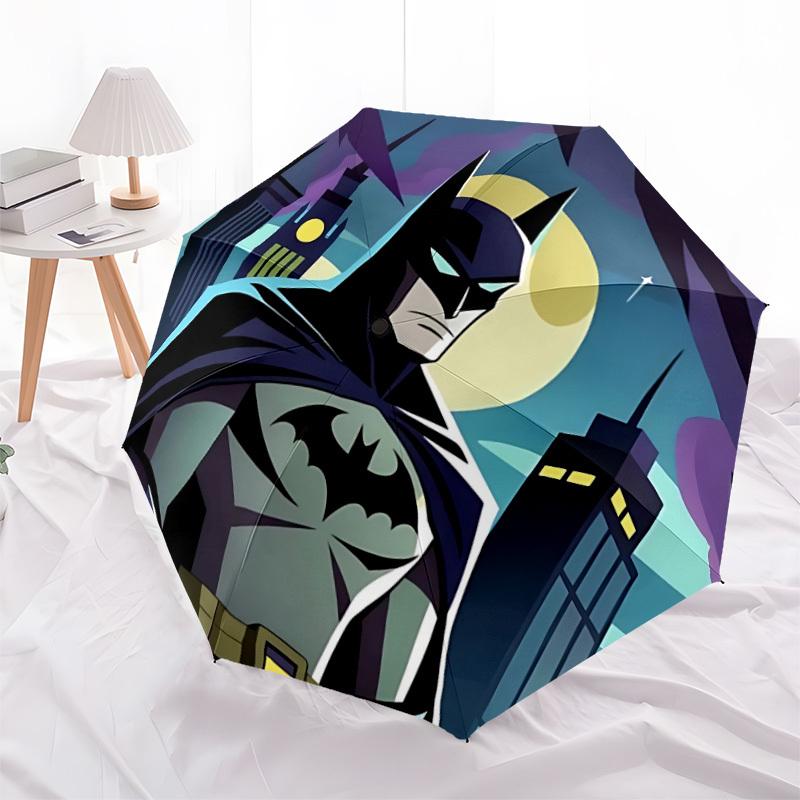 1pc Batman, Gotham City Automatic Open/Close Umbrella, Christmas Gift for Men Women, Daily Travel Outdoor Use Yy251101234