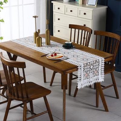 Lace Table Flag Embroidery Hollowed Out Dining Table Decoration Long Strip Cloth Wedding Party Tablecloth Taplak Meja Cutwork Table Runner Home Decora