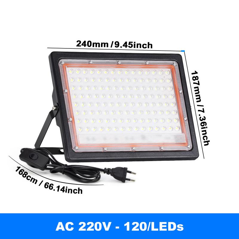 Led Floodlight Outdoor IP66 Waterproof 72 120LEDS LED Flood Light Spotlight LED Reflector Stage Lamp Floodlight Street Lamp