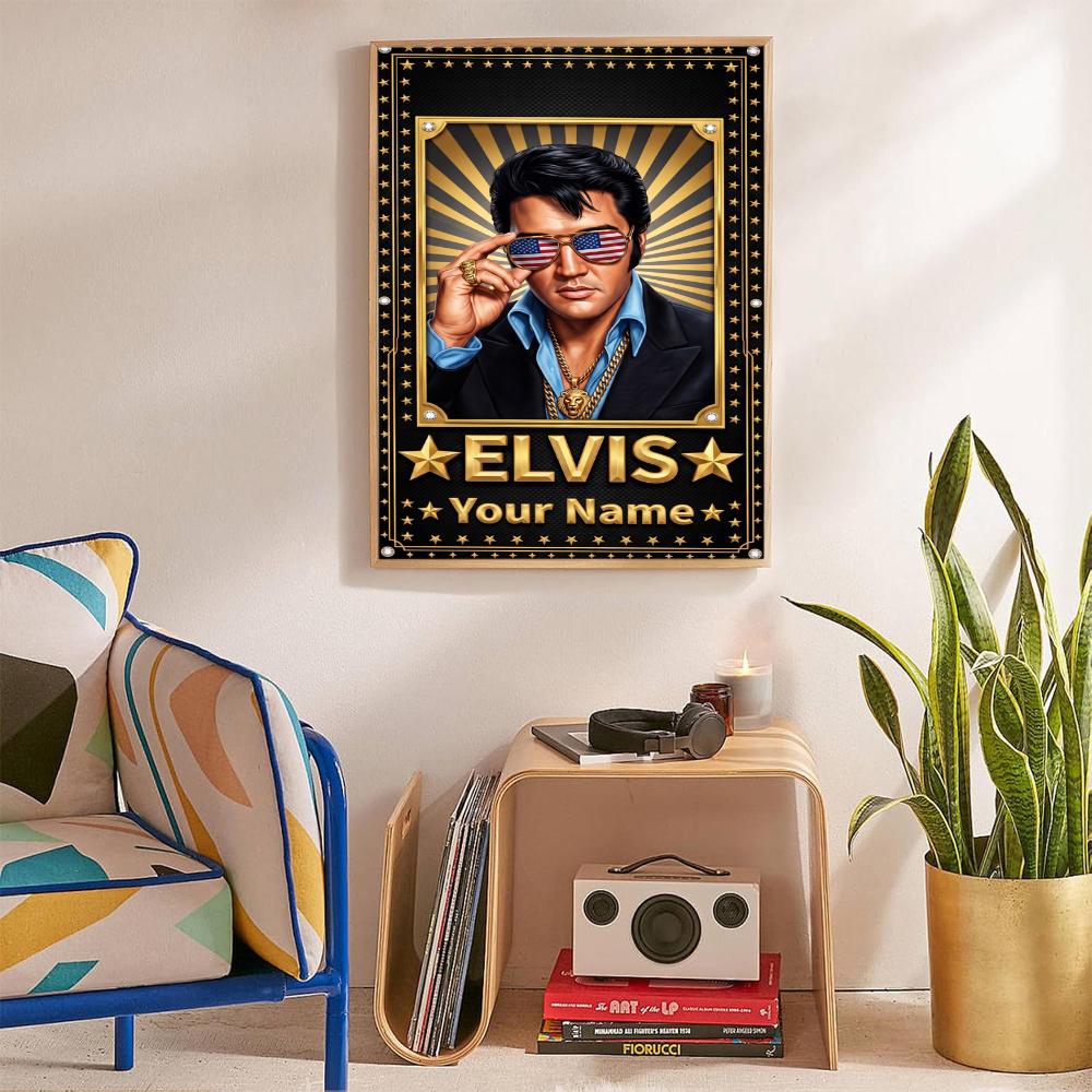 Elvis Presley Customize Your Name Diamond Painting Round Diamond Rhinestones Mosaic Diamond Embroidery Wall Paintings Rhinestones Gift Frameless
