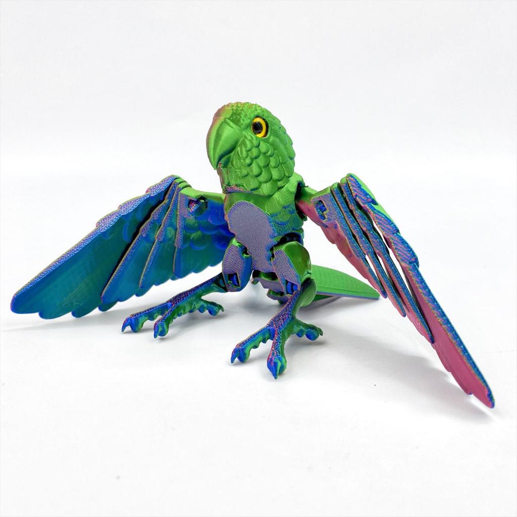 3D Printed Cute Pet Colourful Parrots Toy Joint Movable Simulation Animal Bird Model Home Decor Ornaments Kids Collection Gift