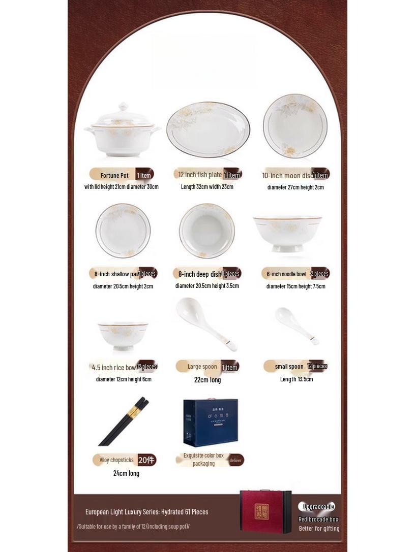 Maud Lanca 61-Piece Ceramic Wedding Dinnerware Set