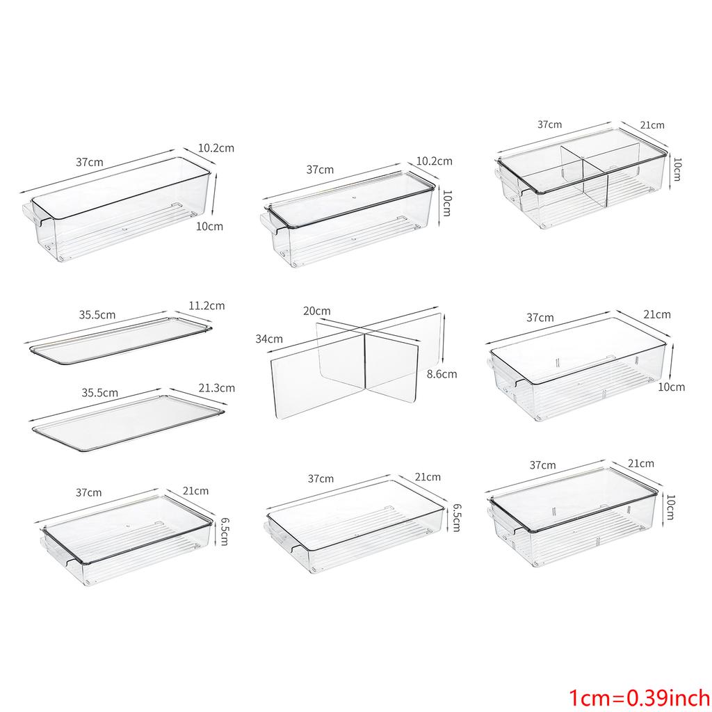 Modular Food Storage Container Transparent PET Refrigerator Organiser Space Efficient Kitchen Cabinet Organiser