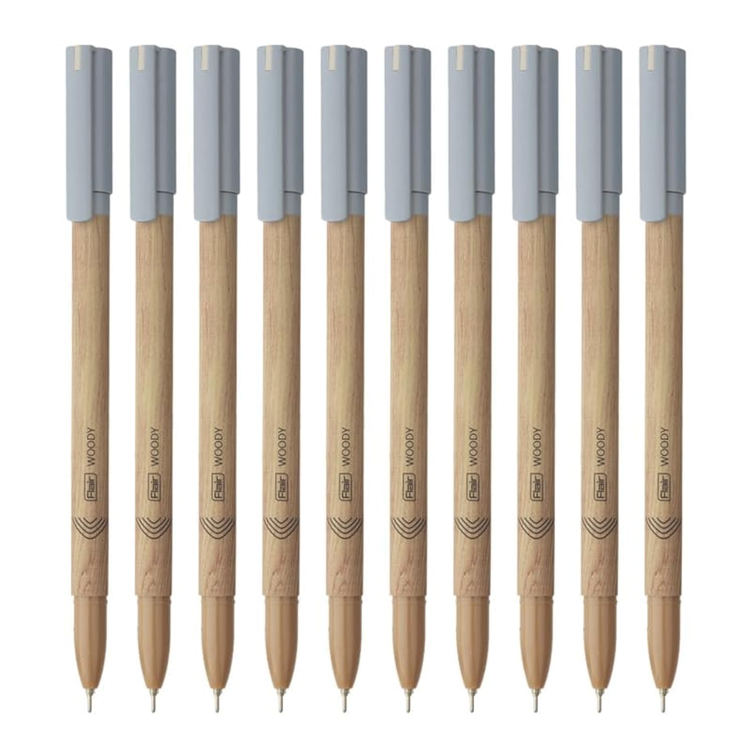 

Flair Woody Ball Pen Wallet Pack Of 10 Black Ink 0.7 mm Smooth Writing Ballpoint Pens For Office School And Home Use