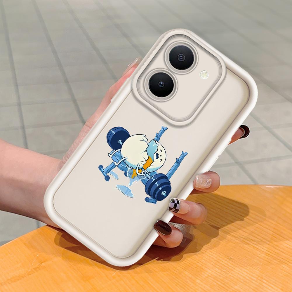 Soft Silicone Square Ladder Printing Pattern Phone Casing Full Cover Camera Shockproof Protection Rubber Case for Vivo