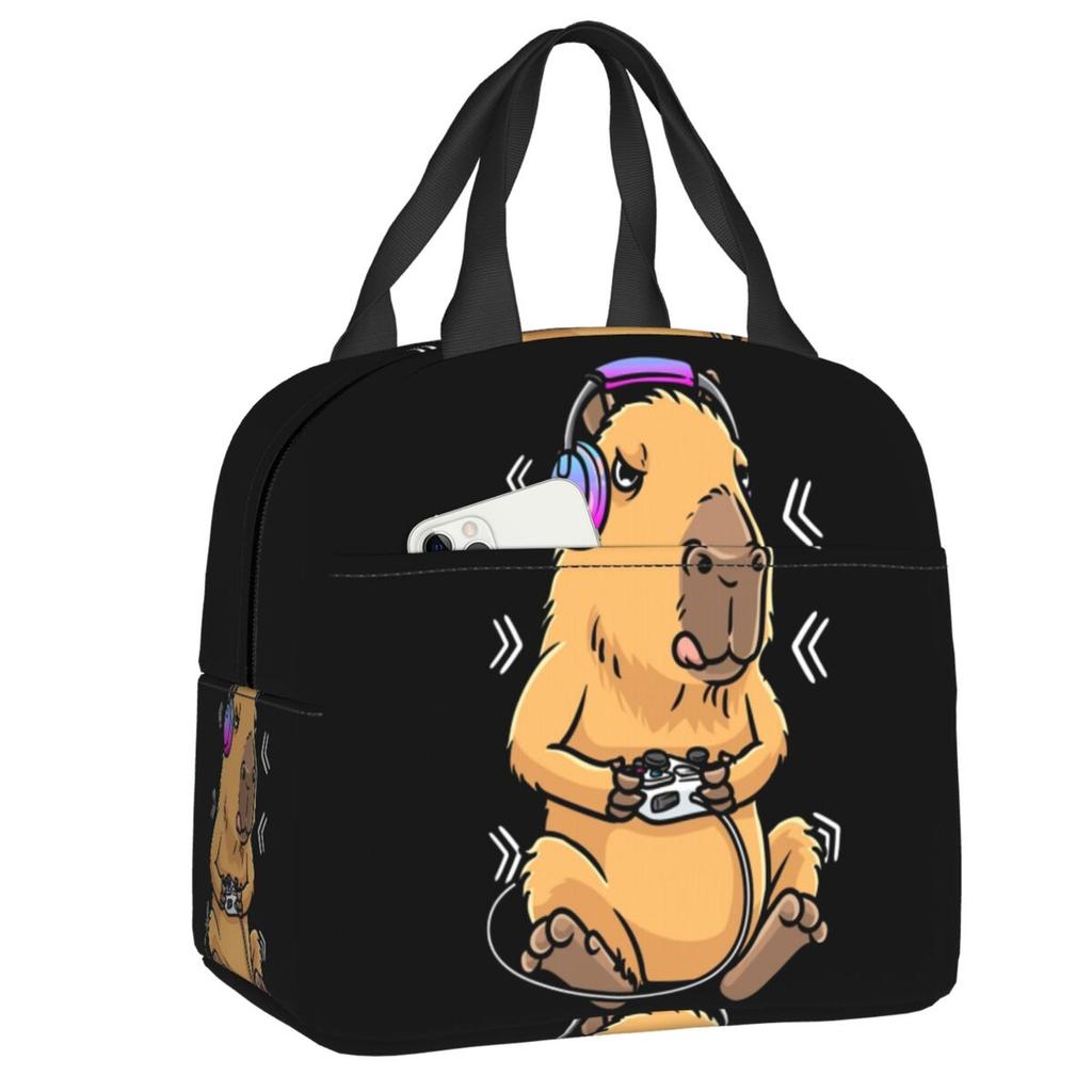 Custom Capybara Insulated Lunch Bag for Women Leakproof Cooler Thermal Lunch Tote Office Picnic Travel