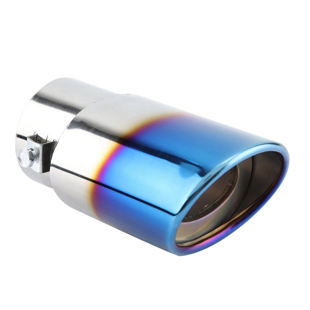 Blue Stainless Steel Car Straight Exhaust Pipe Rr Muffler Tip Tail Throat