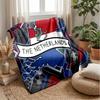 Netherlands Football Printed Flannel Blanket Skin Friendly Warm Decorative Throw for Indoor Couch Bed Daily Use