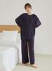 Gelato Pique Basic Powder Pullover and Long Pants Set NVY (PWNT245352) Women's