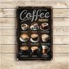 Vintage Metal Coffee Sign A4 Retro Bar Cafe Kitchen Decor Wall Art