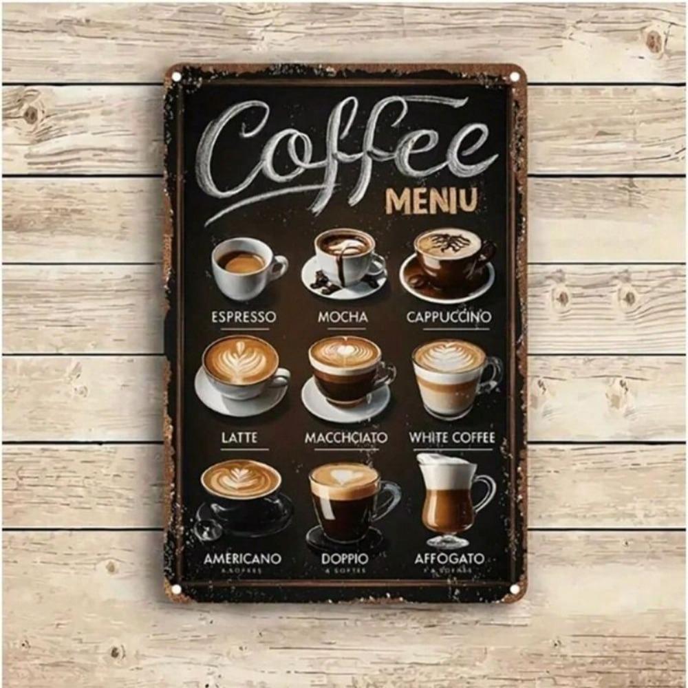 Vintage Metal Coffee Sign A4 Retro Bar Cafe Kitchen Decor Wall Art