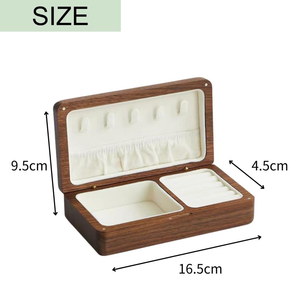 Asdays Jewelry Wooden Accessory Scandinavian Storage Walnut Box, Case, Box, (Gray)