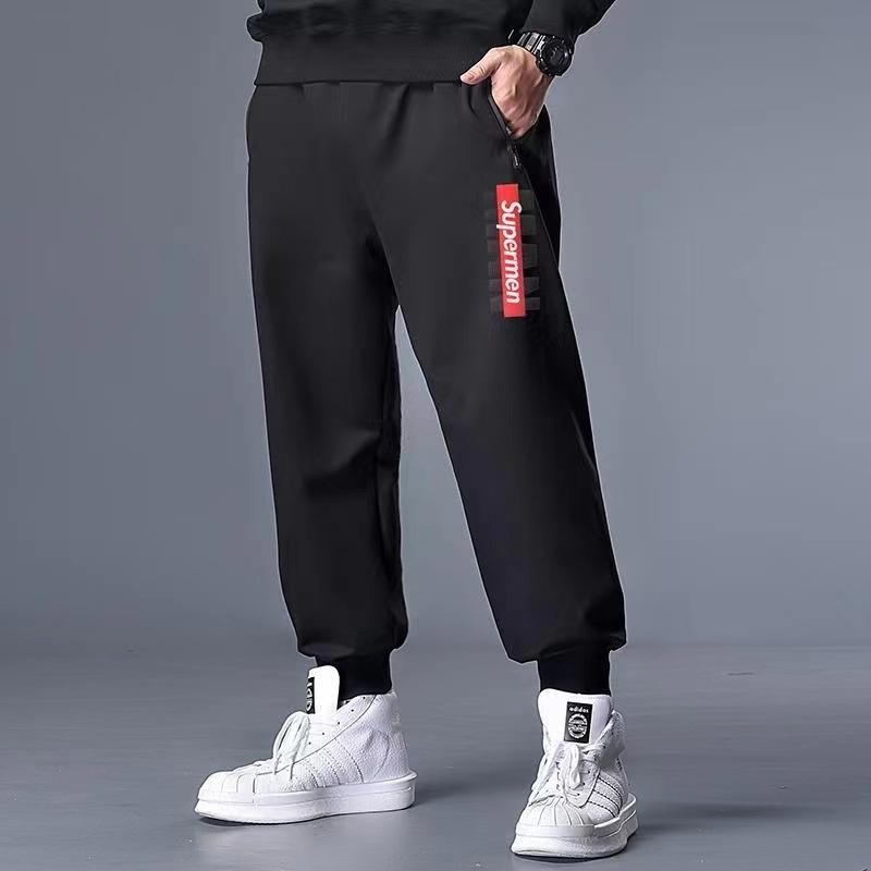 Pantaloni casual da uomo taglie forti: Pantaloni sportivi alla moda con risvolto, vestibilità ampia, lusinghieri