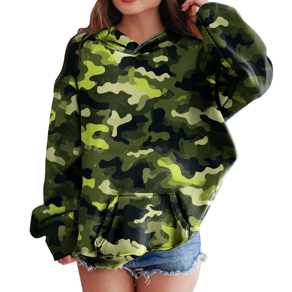 Tactical Camouflage 3D Print Hoodies For Kids Long Sleeve Fashion Hooded Pullover Toddler Boys Girls Y2k Hoodies Casual Tops