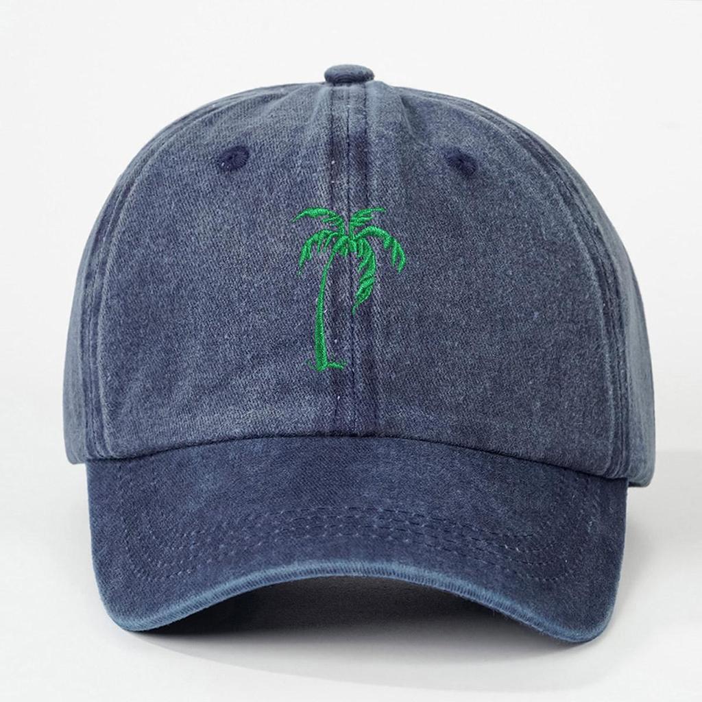Unisex Coconut Tree Embroidered Baseball Cap - Spring/Summer Sun Protection Hat