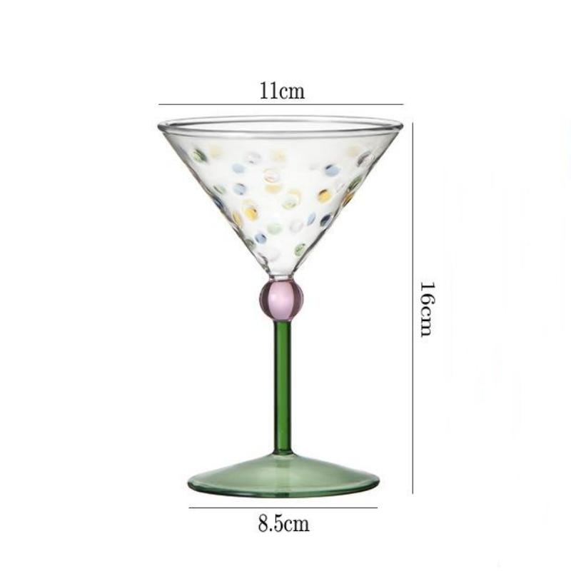 

Colored Polka Dot Wine Glass Household Tall Cocktail Glass Champagne Wine Glasses Water Bottle Mugs Coffee Cups Drinking Glasses 190ml