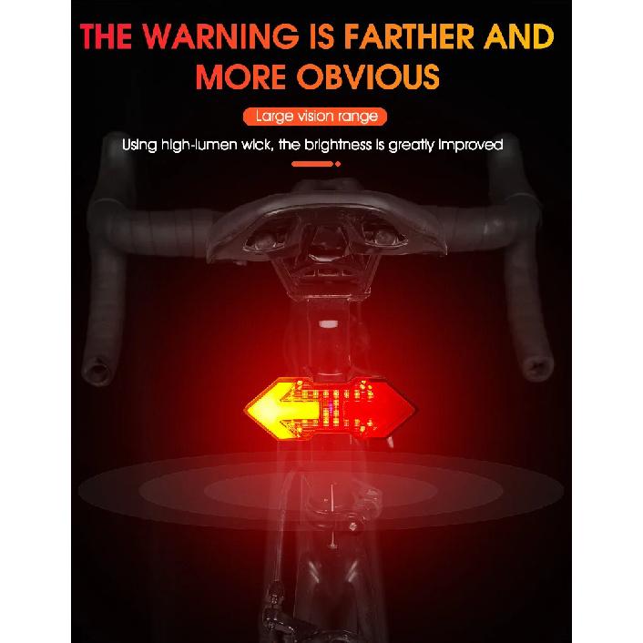 Wireless Remote Turn Signal Bicycle Light MTB Direction Indicator Smart LED Bike Taillight USB Rechargeable Cycling Rear Lamp