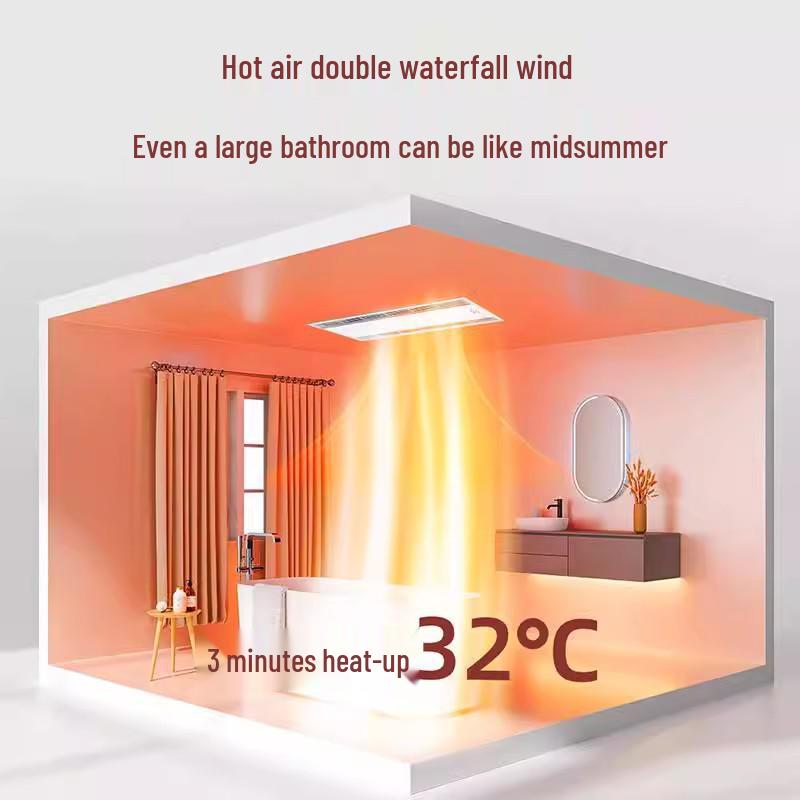 Shenhua Integrated Bathroom Ceiling Heater Fan with Dual Warmth, Lighting, and Exhaust Features