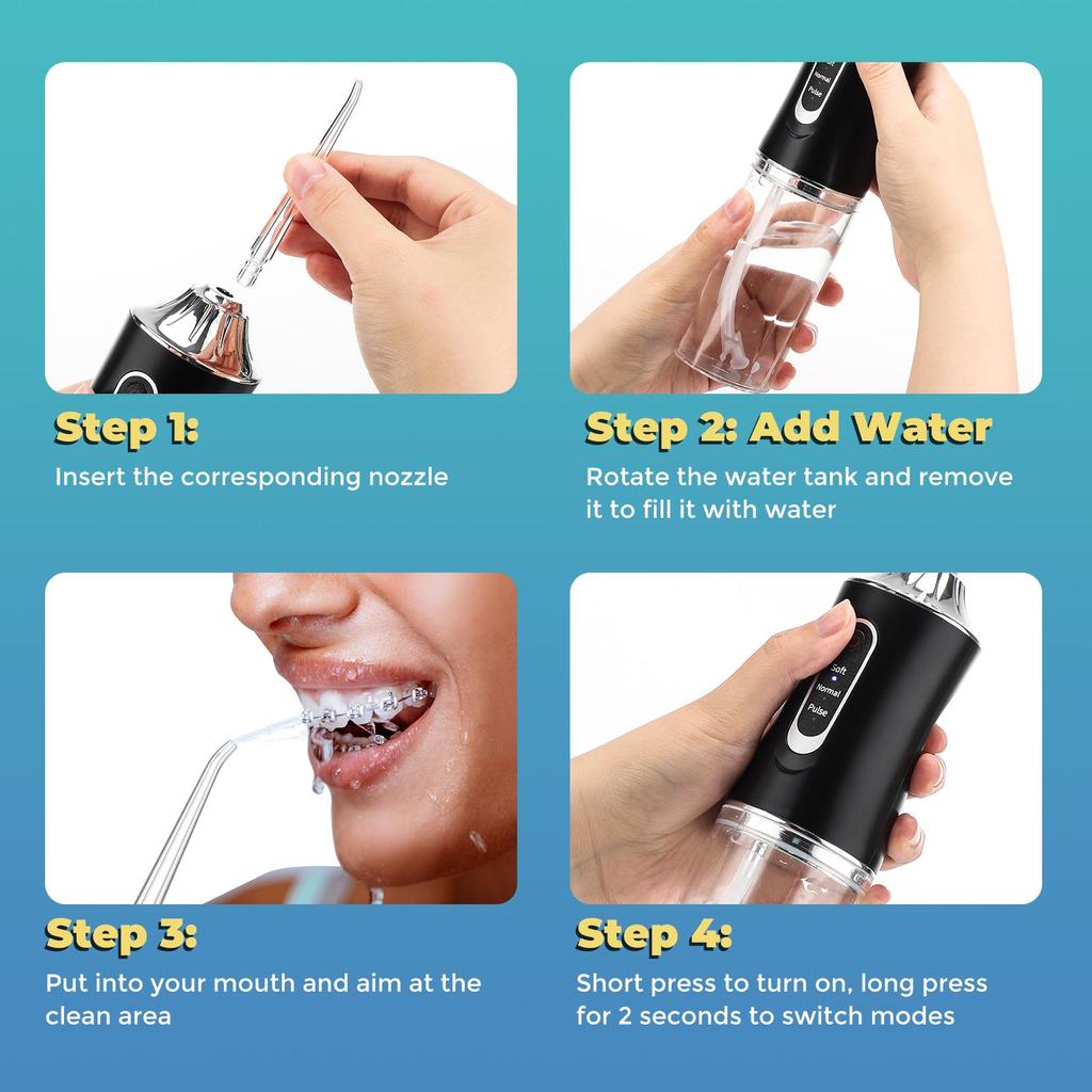 Smart Portable Waterproof Electric Water Flosser for Teeth Cleaning