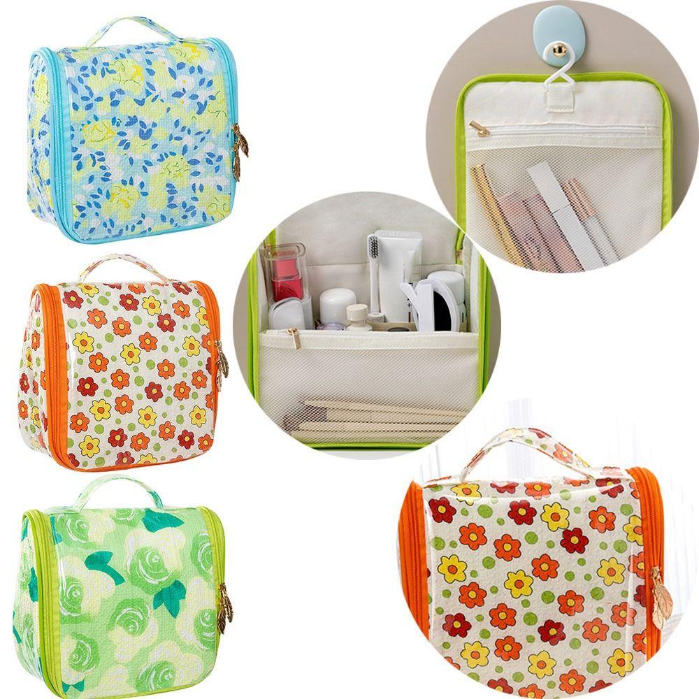 

Портативная косметичка большой емкости с органайзерами для макияжа на крючках, модная сумка для туалетных принадлежностей