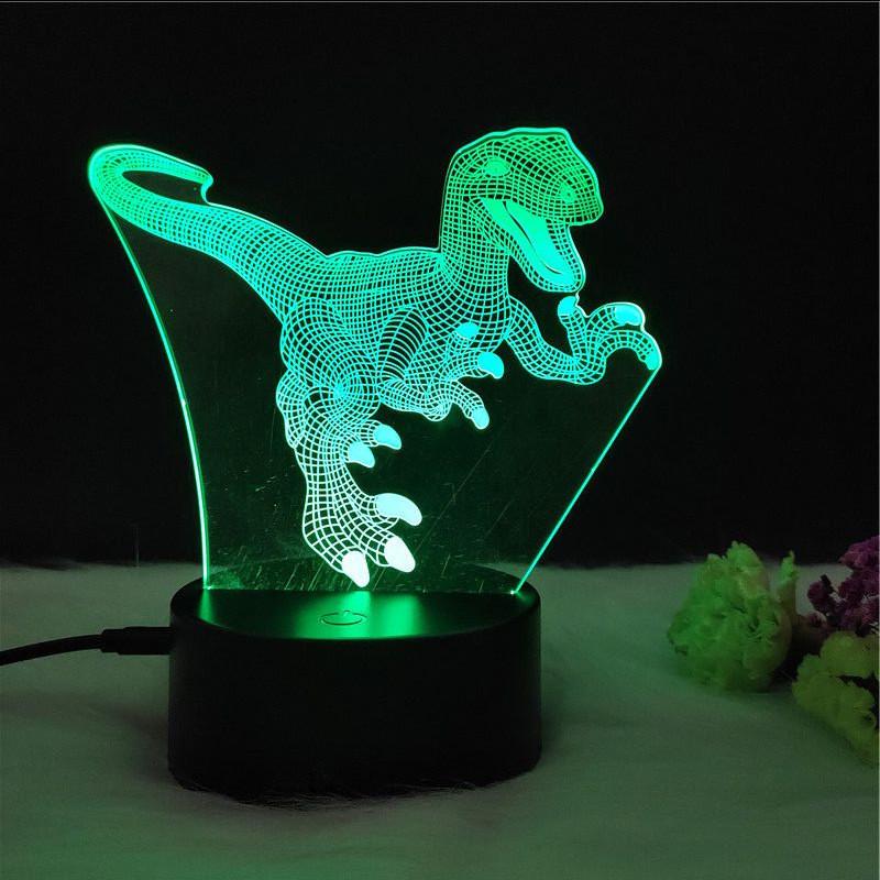 Led 3d Night Light Color Changing Touch Switch Dinosaur Shape Lamp Gift Kids