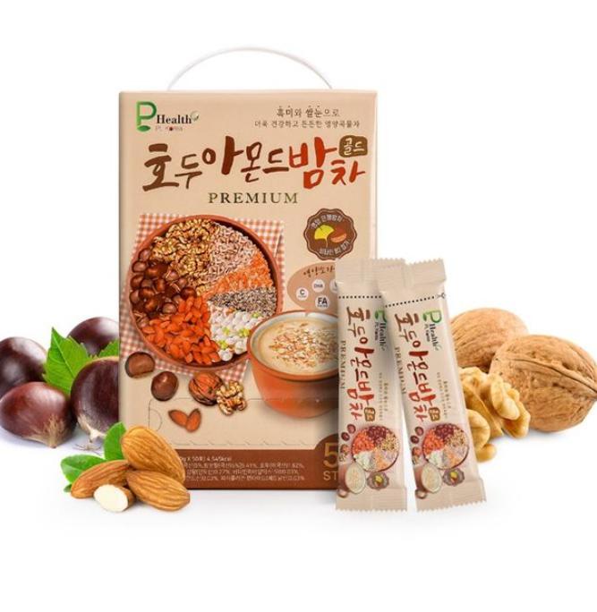 Walnuss Mandel Kastanie Tee Gold 50 Beutel Koreanischer Traditioneller Nuss-Korn-Tee