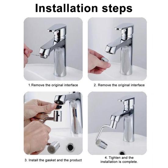 1/2Pcs Faucet Mechanical Arm with Gentle Face Wash Dual Water Jet Mode Rotable Bubbler Extension Rod Faucet Attachment
