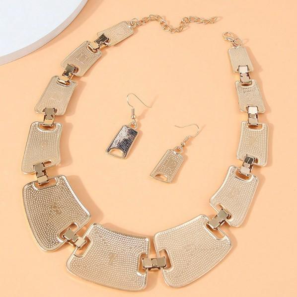 Grenzüberschreitendes Mode Ethnisches Geometrisches Leopardenmuster Choker & Ohrring Set