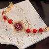 Bracciale Turchese di Alta Gamma con Design a Quadrifoglio Vintage Orologio al Quarzo Versatile da Donna Lusso Leggero