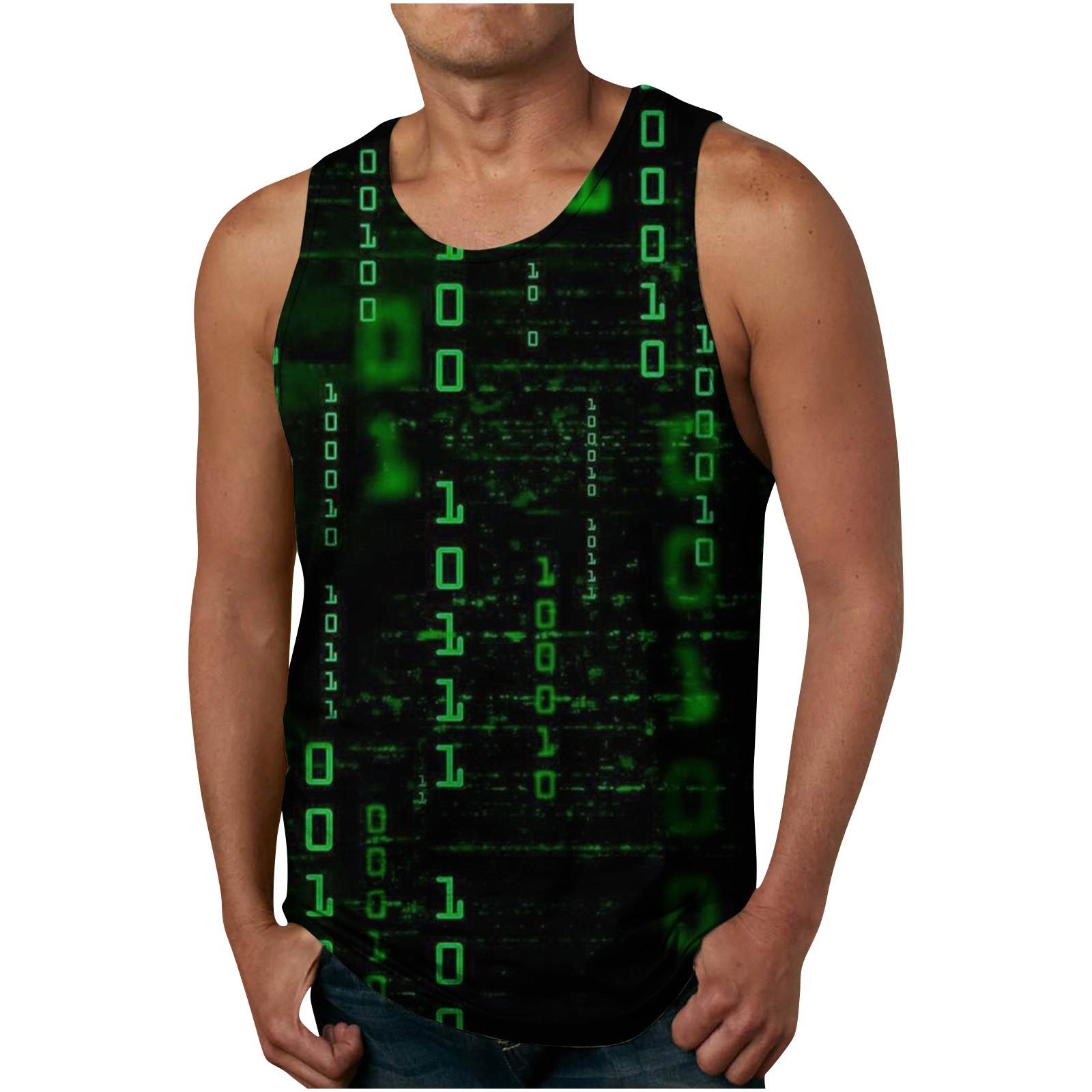 

Летняя освежающая и модная новая футболка-майка с градиентным цветом и 3D-принтом XL зелёный