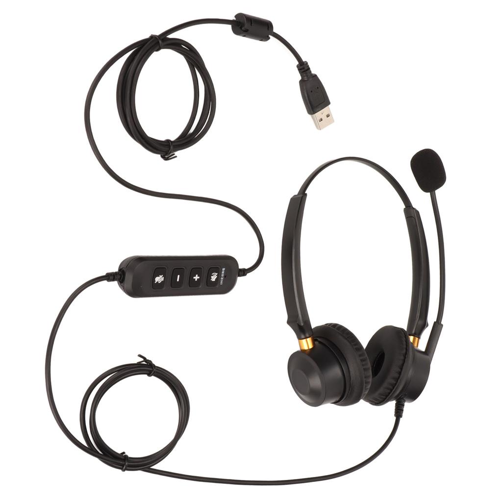 Telefon-Headset ENC Aktive Geräuschunterdrückung Dual-Ohr Lautstärke einstellbar Stummschaltungskontrolle USB Business