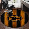 1PC Round Rug Wolves Football Club Emblem Printed Round Area Rug ,Rug For Home Office, Round Chair Rug, Decorative Carpet Fan Gifts Christmas Gift