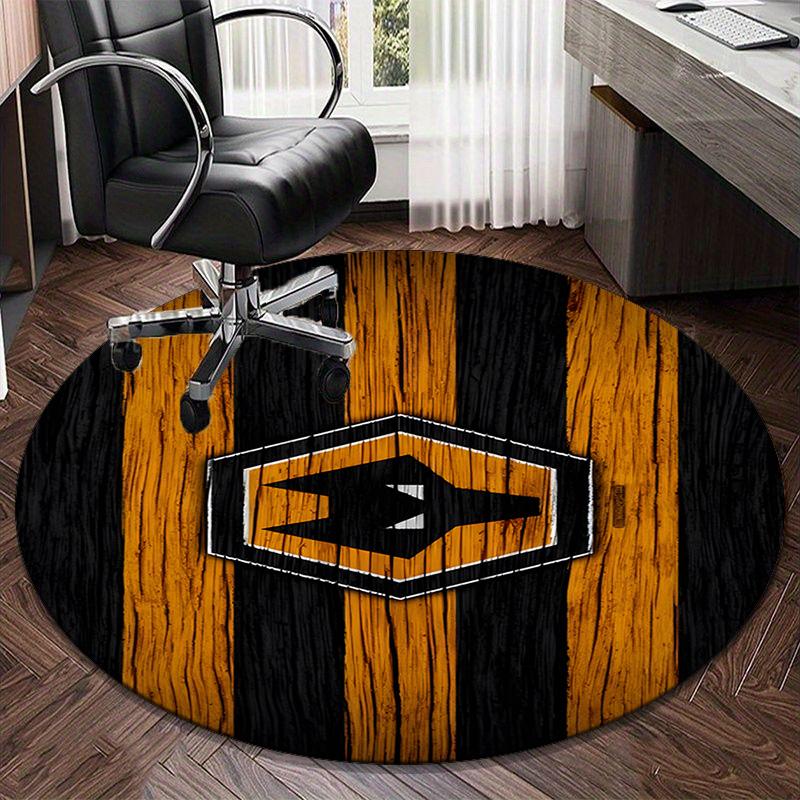 1PC Round Rug Wolves Football Club Emblem Printed Round Area Rug ,Rug For Home Office, Round Chair Rug, Decorative Carpet Fan Gifts Christmas Gift