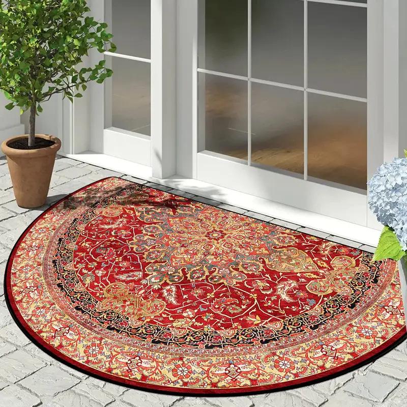 Ретро Полукруглый Каменный Узор Нескользящий Приветственный Коврик 40*60cm