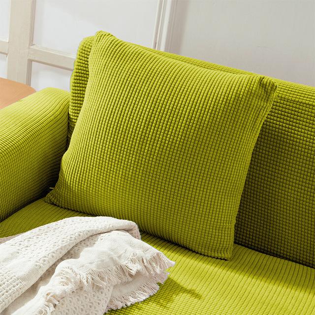 New Design Colors Thick Polar Fleece Sofa Protective Cover Jacquard Solid Printed Pillowcase Cover For Soft Cushion 45x45cm